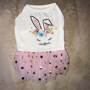 Yikeyo doggy dress with bunny 🐰 rabbit dots and floral design New